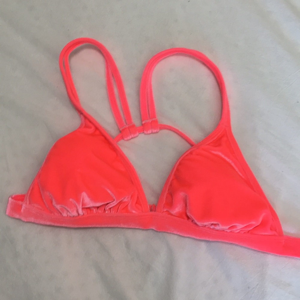 Pink velvet swim top